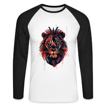 Lion - T-shirt baseball manches longues Homme - blanc/noir - Devant - Nik (191cm)