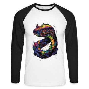 Serpent - T-shirt baseball manches longues Homme - blanc/noir - Devant - Nik (191cm)