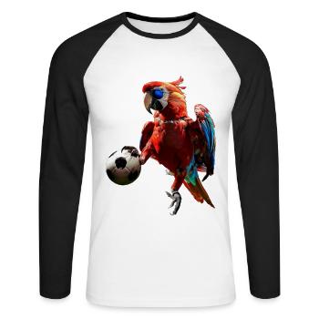 Parrot - Unisex Long Sleeve Baseball T-Shirt - white/black - Front - Nik (191cm)