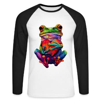 Frog - Unisex Long Sleeve Baseball T-Shirt - white/black - Front - Nik (191cm)