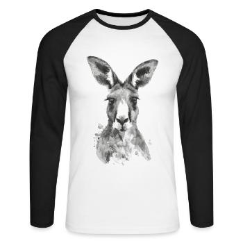 Kangaroo - Unisex Long Sleeve Baseball T-Shirt - white/black - Front - Nik (191cm)