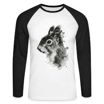 Squirrel - Unisex Long Sleeve Baseball T-Shirt - white/black - Front - Nik (191cm)