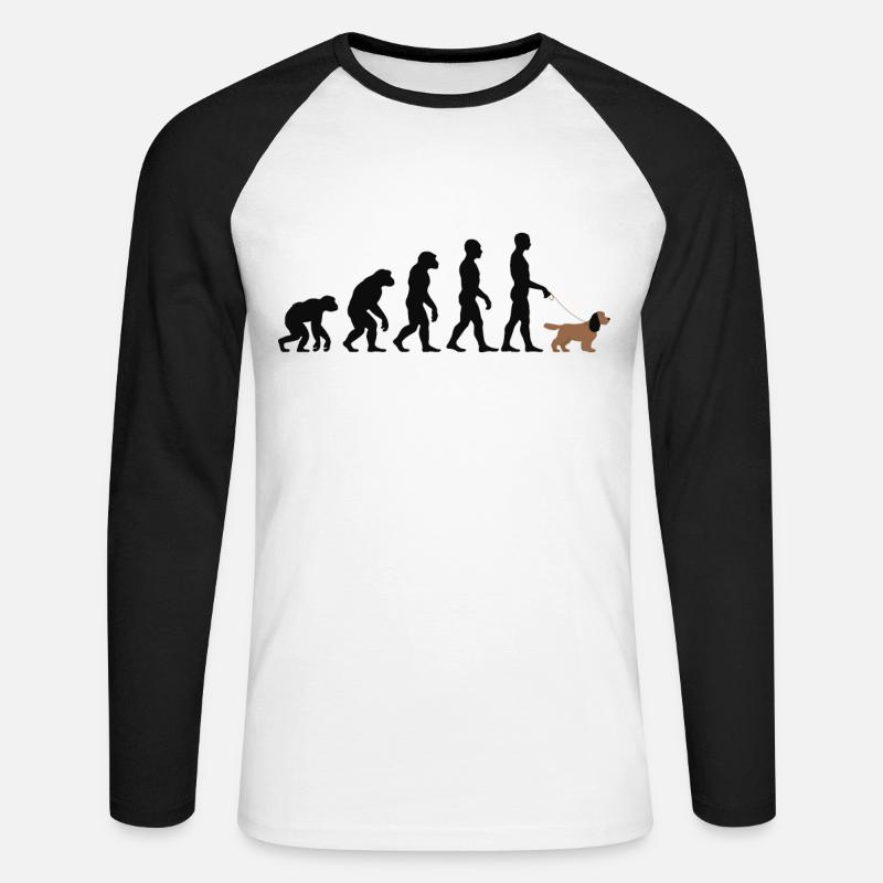 Cocker Spaniel - Unisex Baseballshirt langarm - Weiß/Schwarz