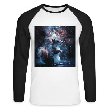 Squirrel - Unisex Long Sleeve Baseball T-Shirt - white/black - Front - Nik (191cm)