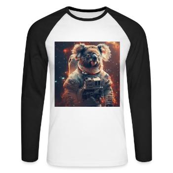 Koala - Unisex Long Sleeve Baseball T-Shirt - white/black - Front - Nik (191cm)