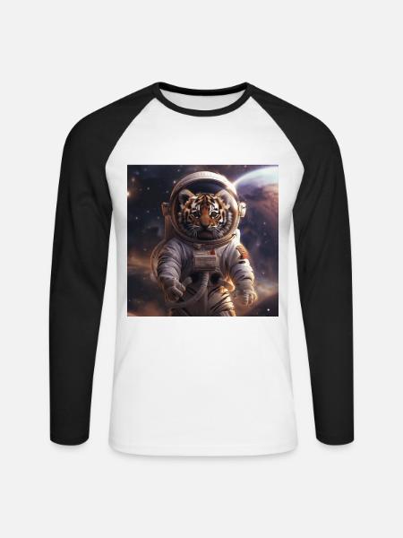 Tiger - Unisex Long Sleeve Baseball T-Shirt - white/black