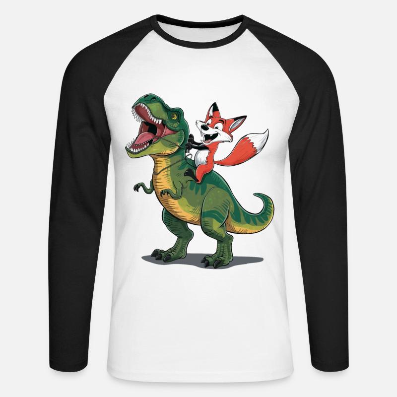 Fuchs - Unisex Baseballshirt langarm - Weiß/Schwarz