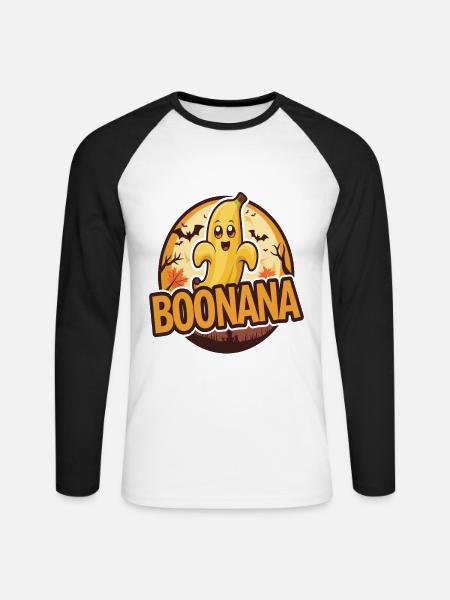 Halloween Boonana Halloween Geist - Unisex Baseballshirt langarm - Weiß/Schwarz