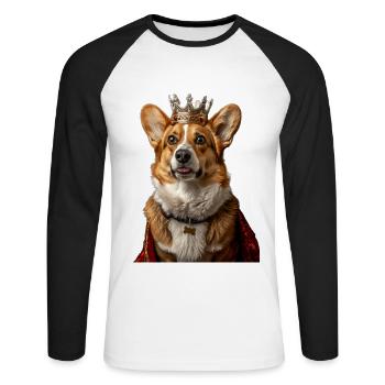 Welsh Corgi Pembroke - Unisex Long Sleeve Baseball T-Shirt - white/black - Front - Nik (191cm)