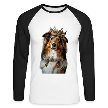 Shetland Sheepdog - Unisex Long Sleeve Baseball T-Shirt - white/black - Front - Nik (191cm)