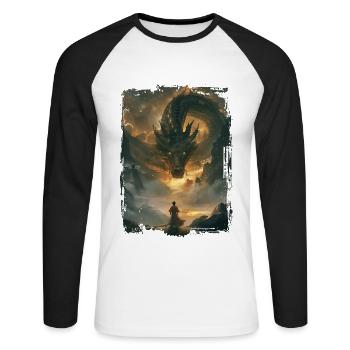 Kite - Unisex Long Sleeve Baseball T-Shirt - white/black - Front - Nik (191cm)