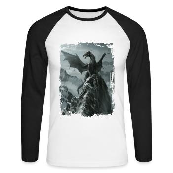 Kite - Unisex Long Sleeve Baseball T-Shirt - white/black - Front - Nik (191cm)