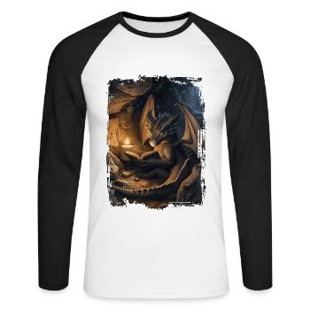 Kite - Unisex Long Sleeve Baseball T-Shirt - white/black - Front - Nik (191cm)
