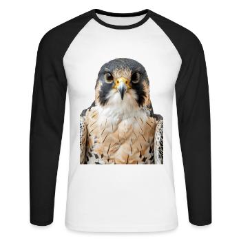 Falke - Unisex Baseballshirt langarm - Weiß/Schwarz - Vorne - Nik (191cm)