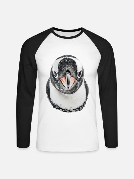 Penguin - Unisex Long Sleeve Baseball T-Shirt - white/black