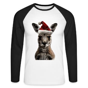 Kangaroo - Unisex Long Sleeve Baseball T-Shirt - white/black - Front - Nik (191cm)