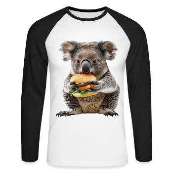 Koala - Unisex Long Sleeve Baseball T-Shirt - white/black - Front - Nik (191cm)