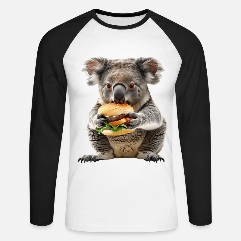 Koala - Unisex Baseballshirt langarm - Weiß/Schwarz