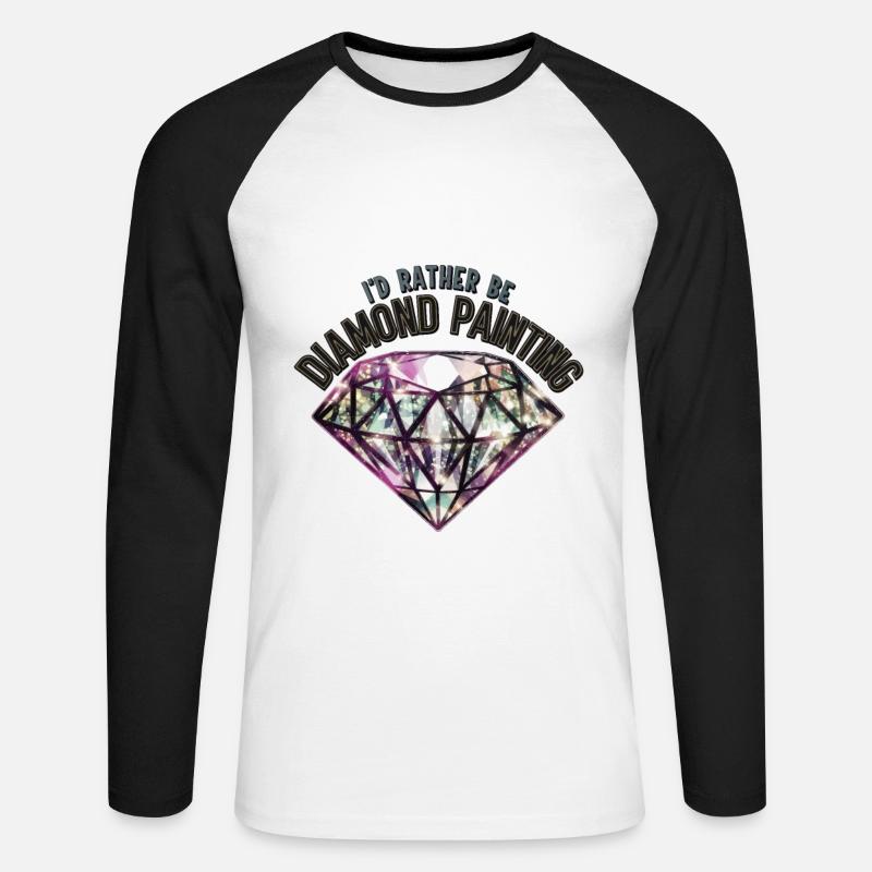 Diamond Painting Diamond Painter - Unisex Baseballshirt langarm - Weiß/Schwarz
