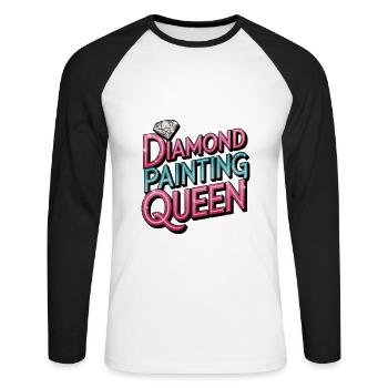 Diamond Painting Diamond Painter - Unisex Baseballshirt langarm - Weiß/Schwarz - Vorne - Nik (191cm)