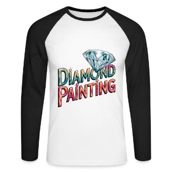 Diamond Painting Diamond Painter - Unisex Baseballshirt langarm - Weiß/Schwarz - Vorne - Nik (191cm)