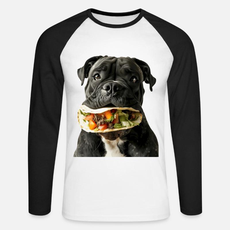Cane Corso - Unisex Baseballshirt langarm - Weiß/Schwarz