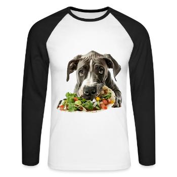 Great Dane - Unisex Long Sleeve Baseball T-Shirt - white/black - Front - Nik (191cm)