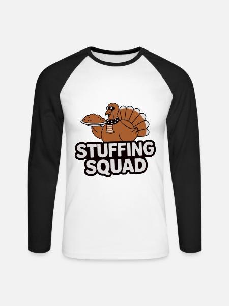 Lustiger Thanksgiving Truthahn - Unisex Baseballshirt langarm - Weiß/Schwarz