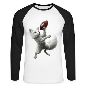 Arctic Fox Football - Unisex Long Sleeve Baseball T-Shirt - white/black - Front - Nik (191cm)