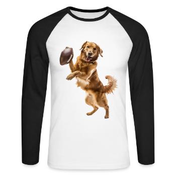 Golden Retriever - Unisex Long Sleeve Baseball T-Shirt - white/black - Front - Nik (191cm)