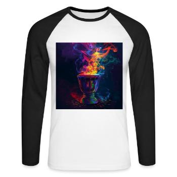 Percussion - Unisex Long Sleeve Baseball T-Shirt - white/black - Front - Nik (191cm)
