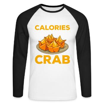 Crabe Rangoon Asie Nourriture - T-shirt baseball manches longues Homme - blanc/noir - Devant - Nik (191cm)