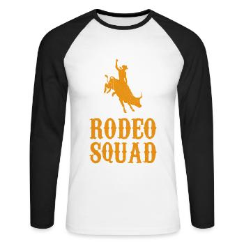 Tenue de rodéo Équitation de taureau - T-shirt baseball manches longues Homme - blanc/noir - Devant - Nik (191cm)
