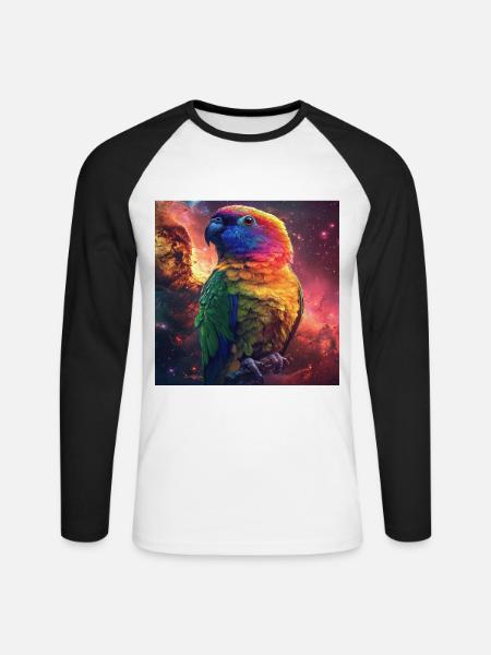 Sittiche - Unisex Baseballshirt langarm - Weiß/Schwarz