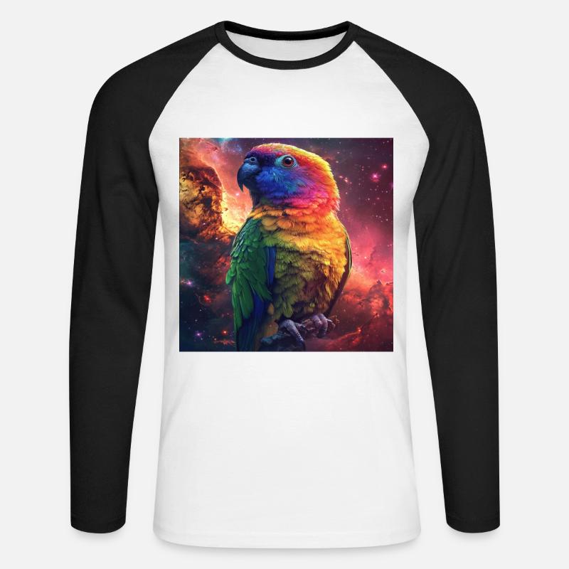 Sittiche - Unisex Baseballshirt langarm - Weiß/Schwarz