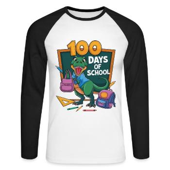 100th Day Of School 100 Day Of School Kids - Unisex Long Sleeve Baseball T-Shirt - white/black - Front - Nik (191cm)