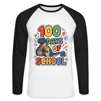 100th Day Of School 100 Day Of School Kids - Unisex Long Sleeve Baseball T-Shirt - white/black - Front - Nik (191cm)