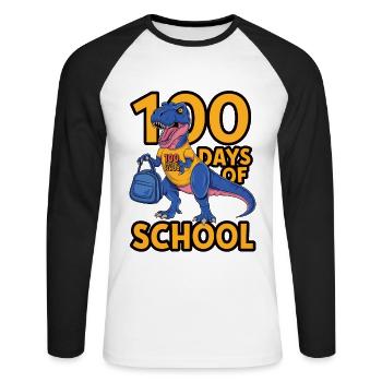 100th Day Of School 100 Day Of School Kids - Unisex Long Sleeve Baseball T-Shirt - white/black - Front - Nik (191cm)
