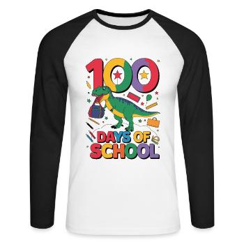 100th Day Of School 100 Day Of School Kids - Unisex Long Sleeve Baseball T-Shirt - white/black - Front - Nik (191cm)