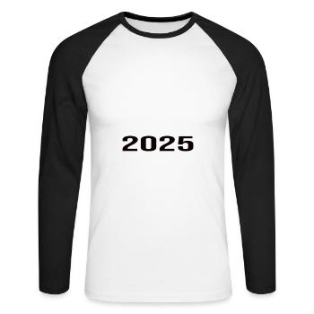 abschiPension 2025 Pensioner 2025 Pension 2025 - Unisex Long Sleeve Baseball T-Shirt - white/black - Front - Nik (191cm)