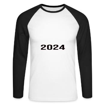 Pension 2025 Pensioner 2025 Pension 2025 - Unisex Long Sleeve Baseball T-Shirt - white/black - Front - Nik (191cm)