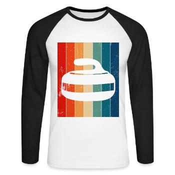 Curling Sport Curling - Unisex Baseballshirt langarm - Weiß/Schwarz - Vorne - Nik (191cm)