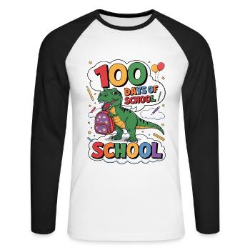 100th Day Of School 100 Day Of School Kids - Unisex Long Sleeve Baseball T-Shirt - white/black - Front - Nik (191cm)