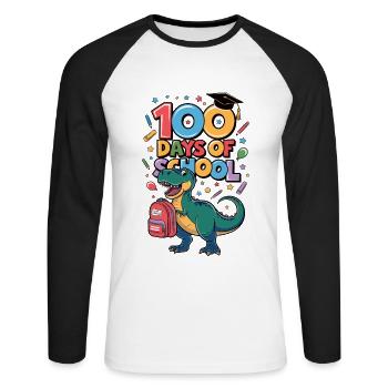 100th Day Of School 100 Day Of School Kids - Unisex Long Sleeve Baseball T-Shirt - white/black - Front - Nik (191cm)