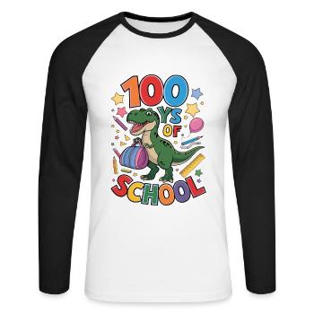 100th Day Of School 100 Day Of School Kids - Unisex Long Sleeve Baseball T-Shirt - white/black - Front - Nik (191cm)