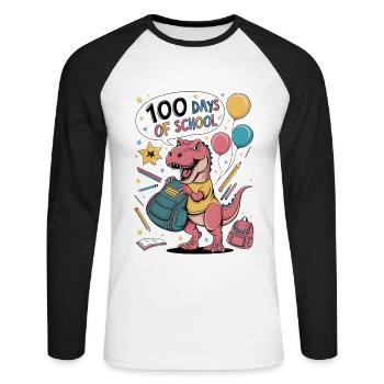 100th Day Of School 100 Day Of School Kids - Unisex Long Sleeve Baseball T-Shirt - white/black - Front - Nik (191cm)