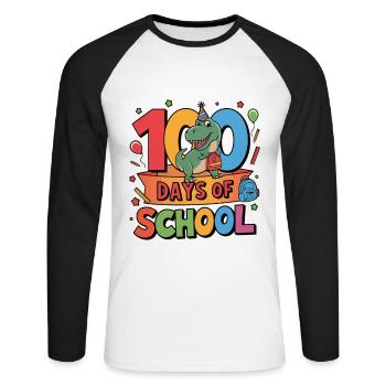 100th Day Of School 100 Day Of School Kids - Unisex Long Sleeve Baseball T-Shirt - white/black - Front - Nik (191cm)