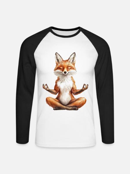 Fuchs - Unisex Baseballshirt langarm - Weiß/Schwarz