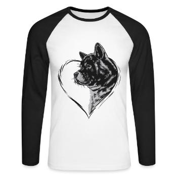 Akita - Unisex Baseballshirt langarm - Weiß/Schwarz - Vorne - Nik (191cm)