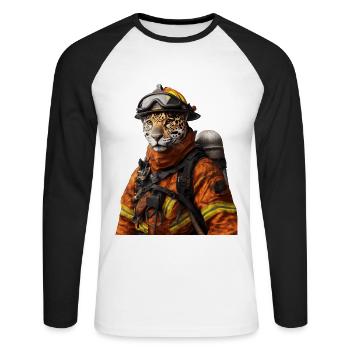 Jaguar - Unisex Baseballshirt langarm - Weiß/Schwarz - Vorne - Nik (191cm)